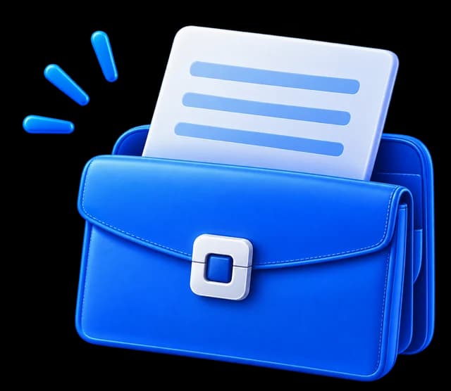 Briefcase holding a document